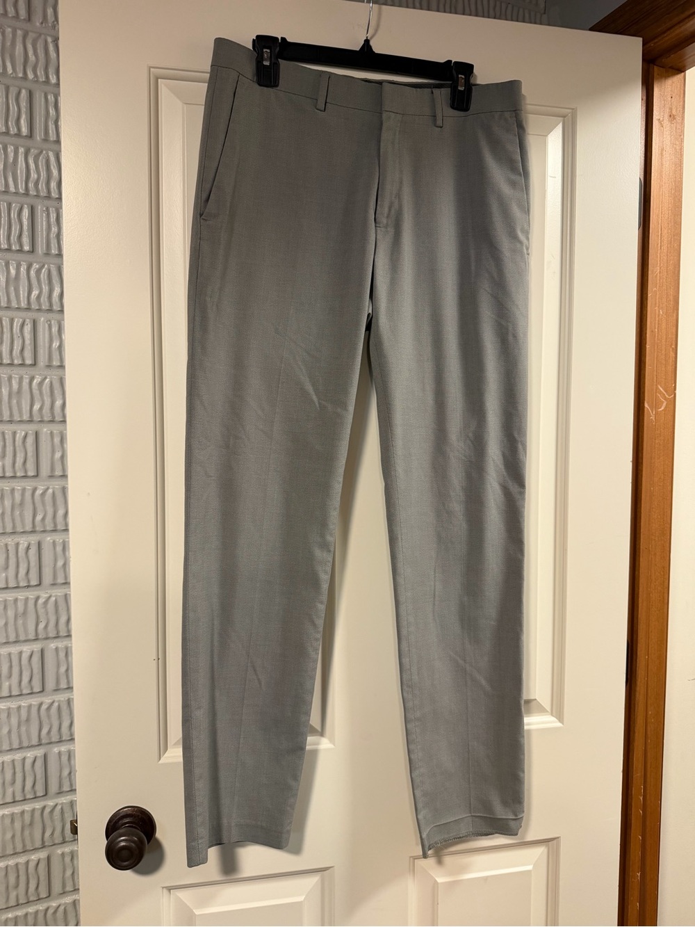 Kenneth Cole Reaction Men’s Gray Dress Pants 33x32 Classic Fit Stretch Career